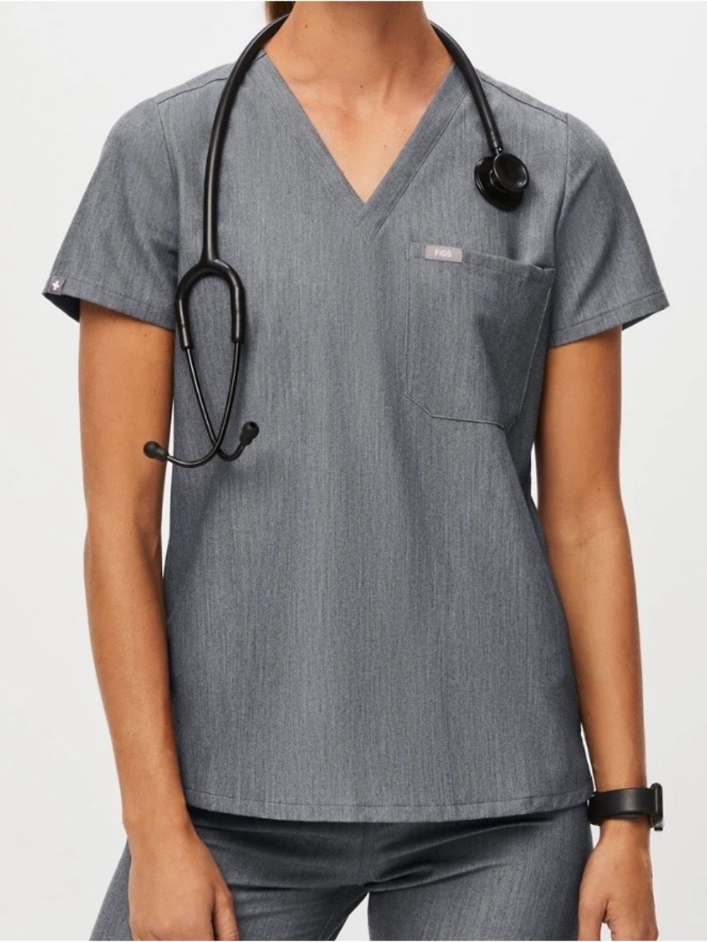 FIGS Catarina Scrub Top- Graphite Size Small